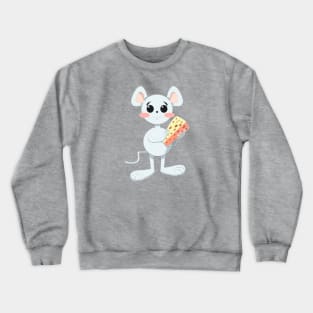 CUTE MOUSE WITH CHEESE Crewneck Sweatshirt